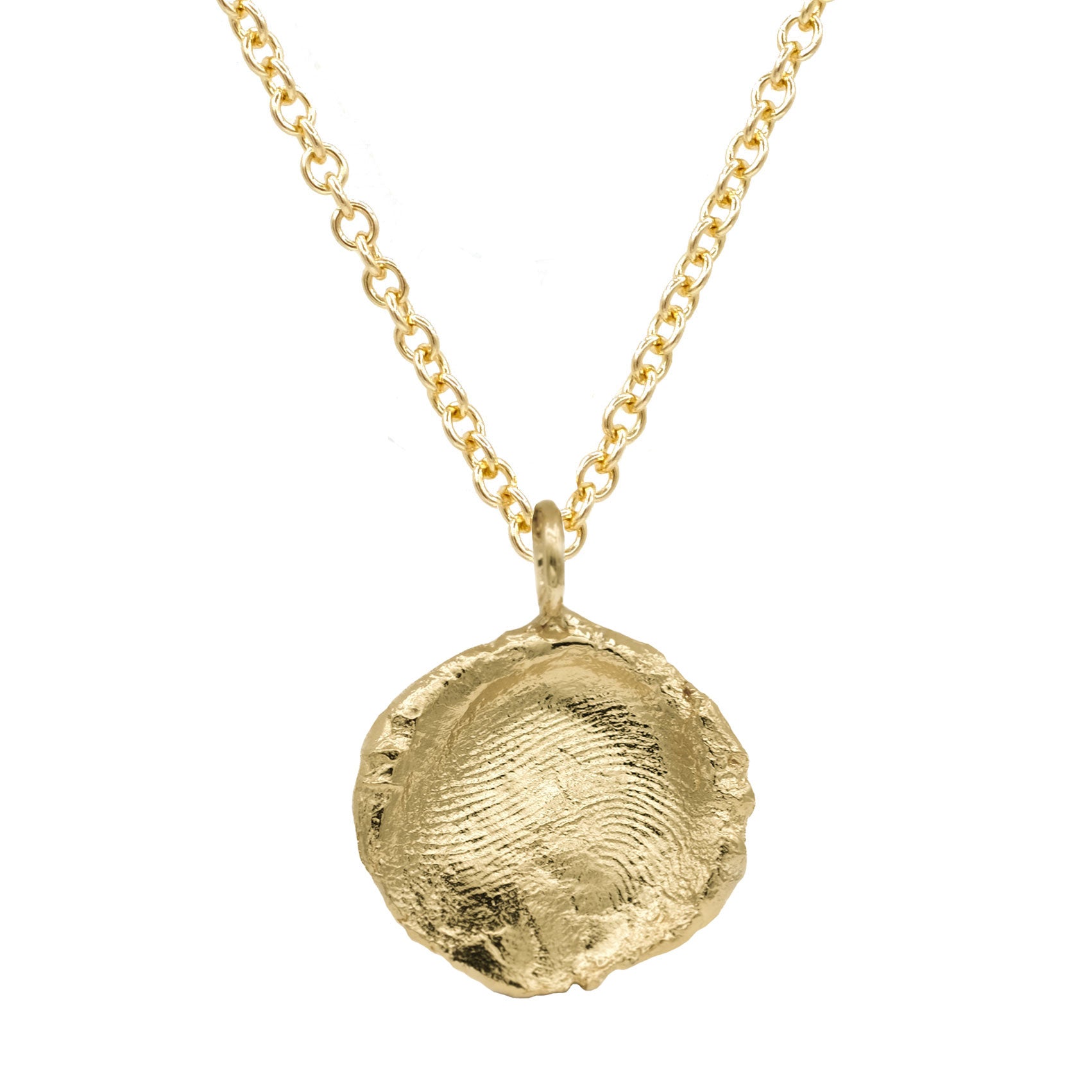 Fingerprint Necklace in solid gold on 1.5mm chain | Matanai