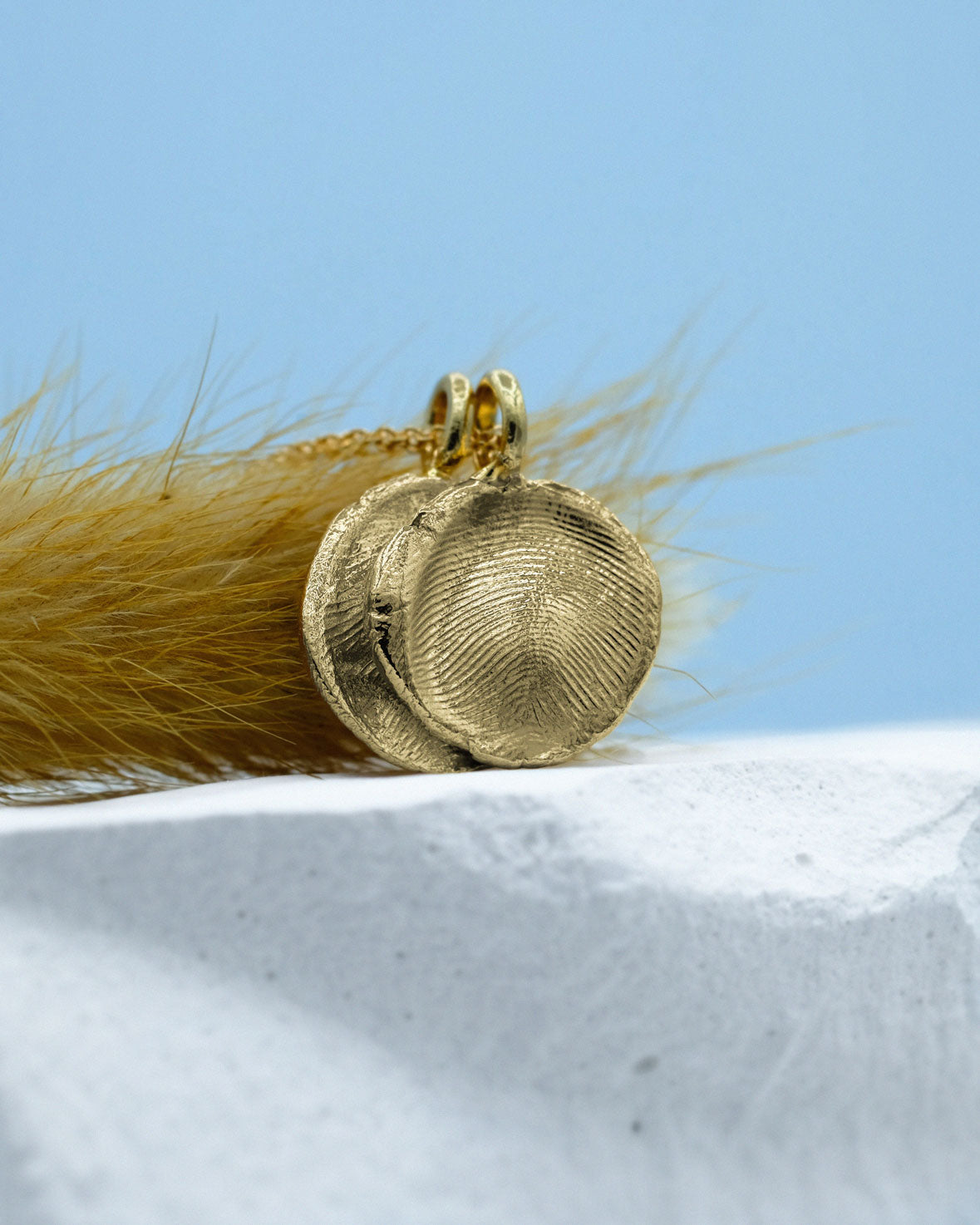 Medium Fingerprint Necklace in solid gold