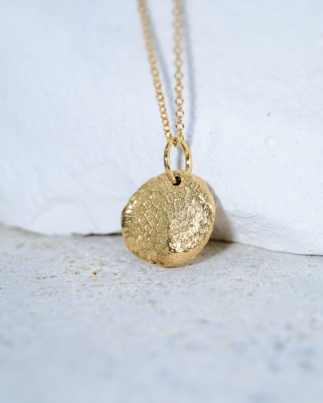 Mini Fingerprint Necklace in solid gold