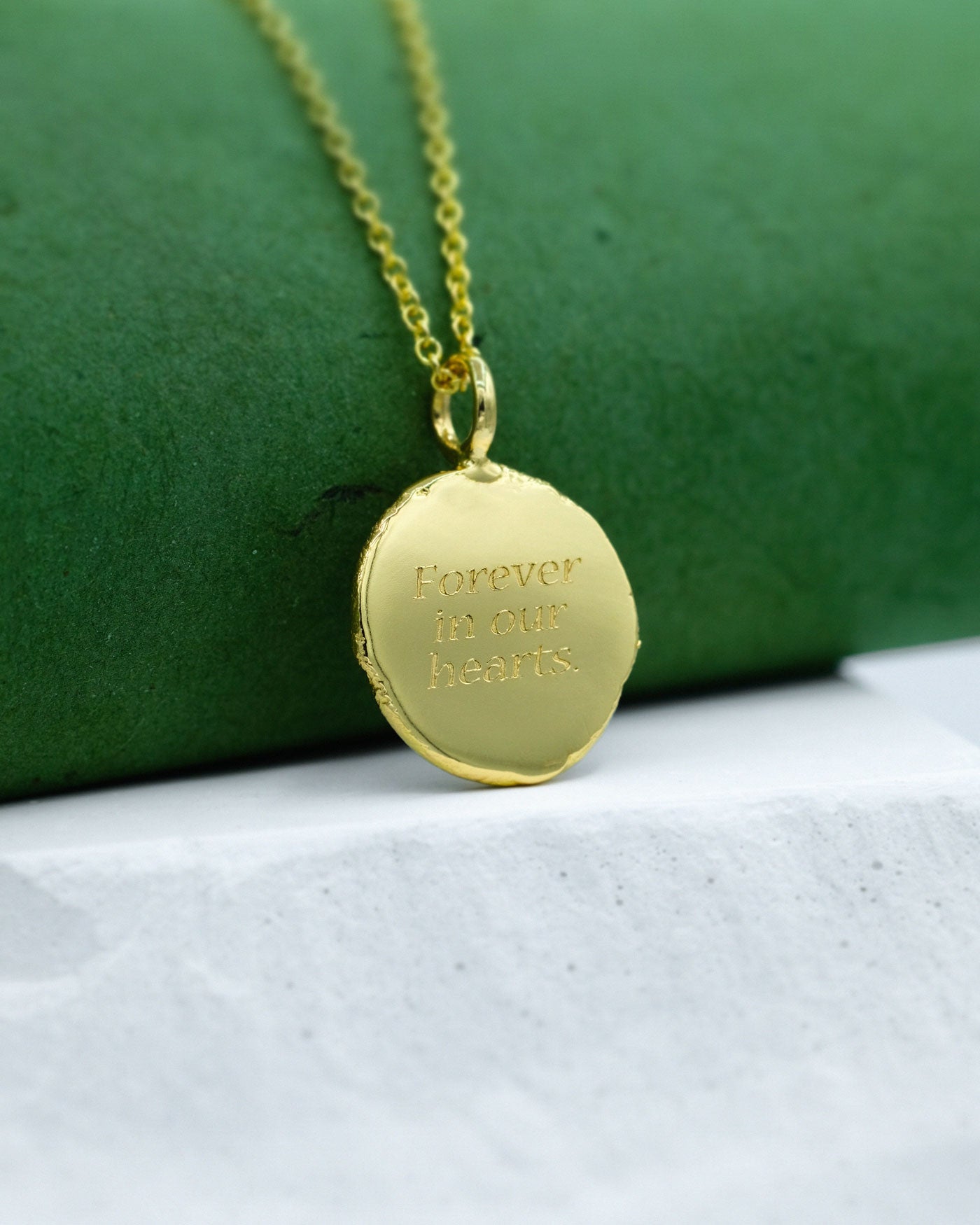 Fingerprint Necklace in solid gold on 1.5mm chain