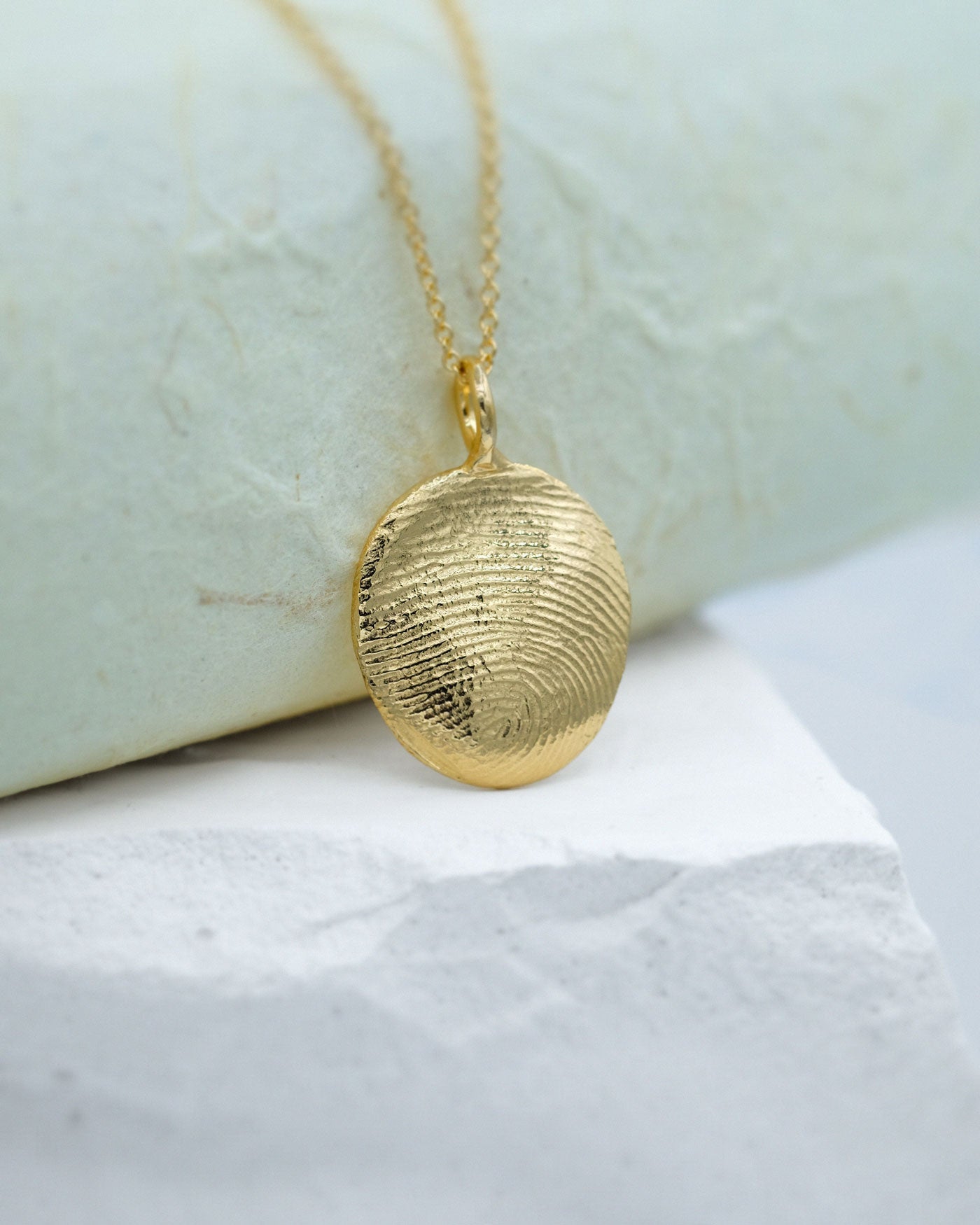 Medium Fingerprint Necklace in solid gold