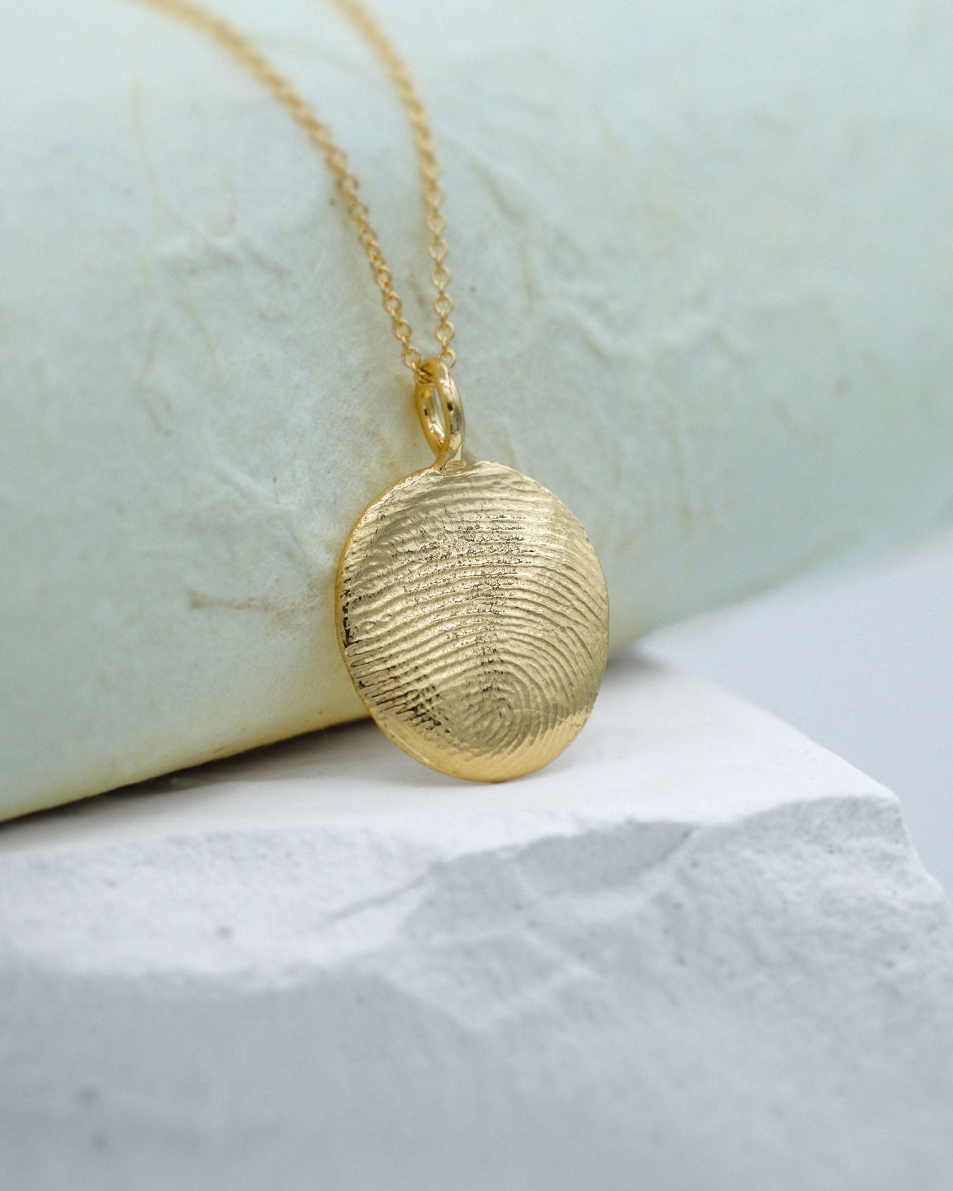 Medium Fingerprint Necklace in solid gold