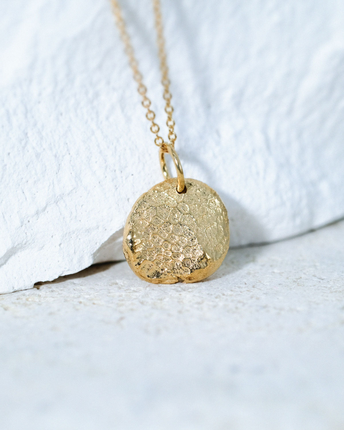 Mini Fingerprint Necklace in solid gold