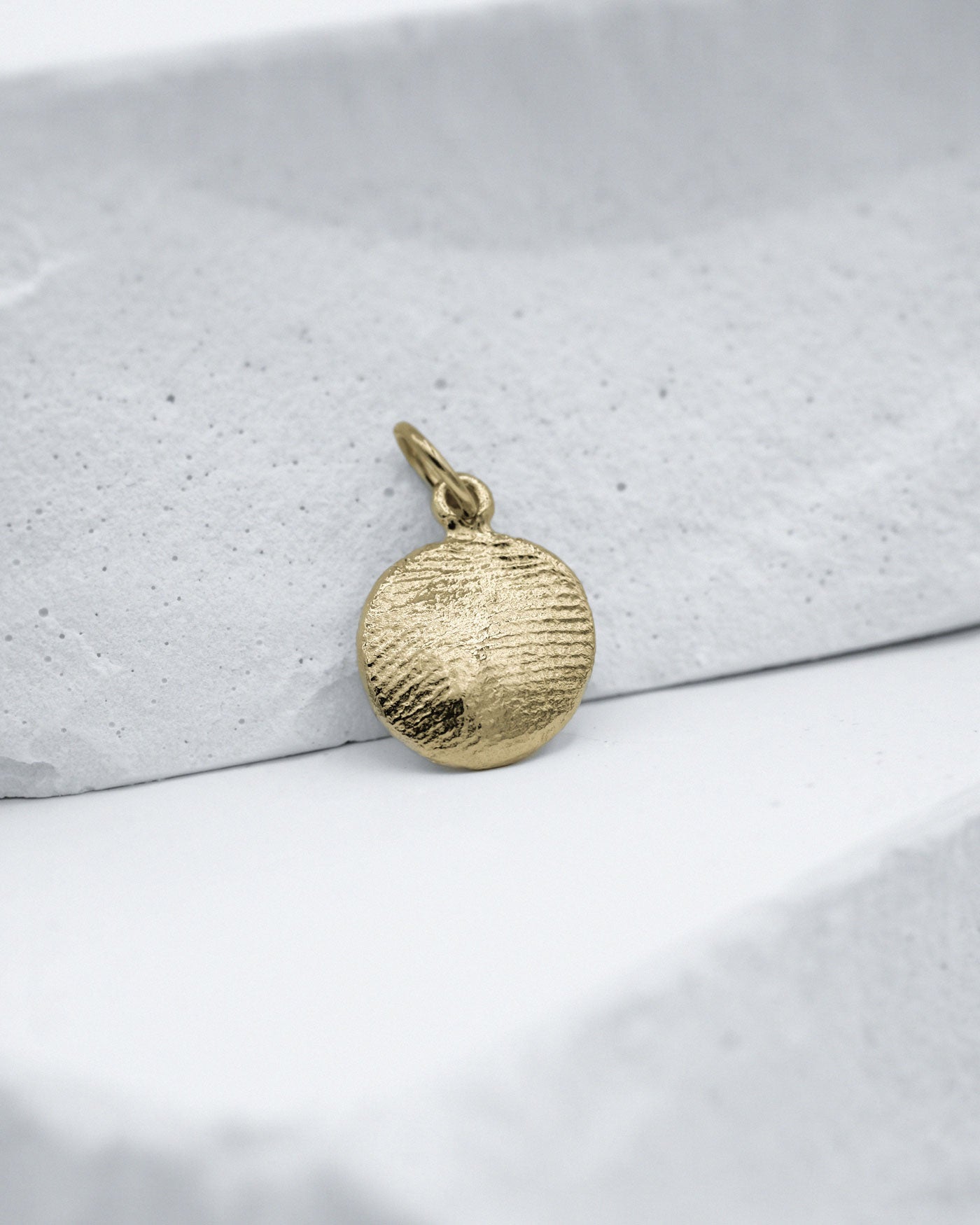 Mini Fingerprint Charm in solid gold | Matanai Jewelry